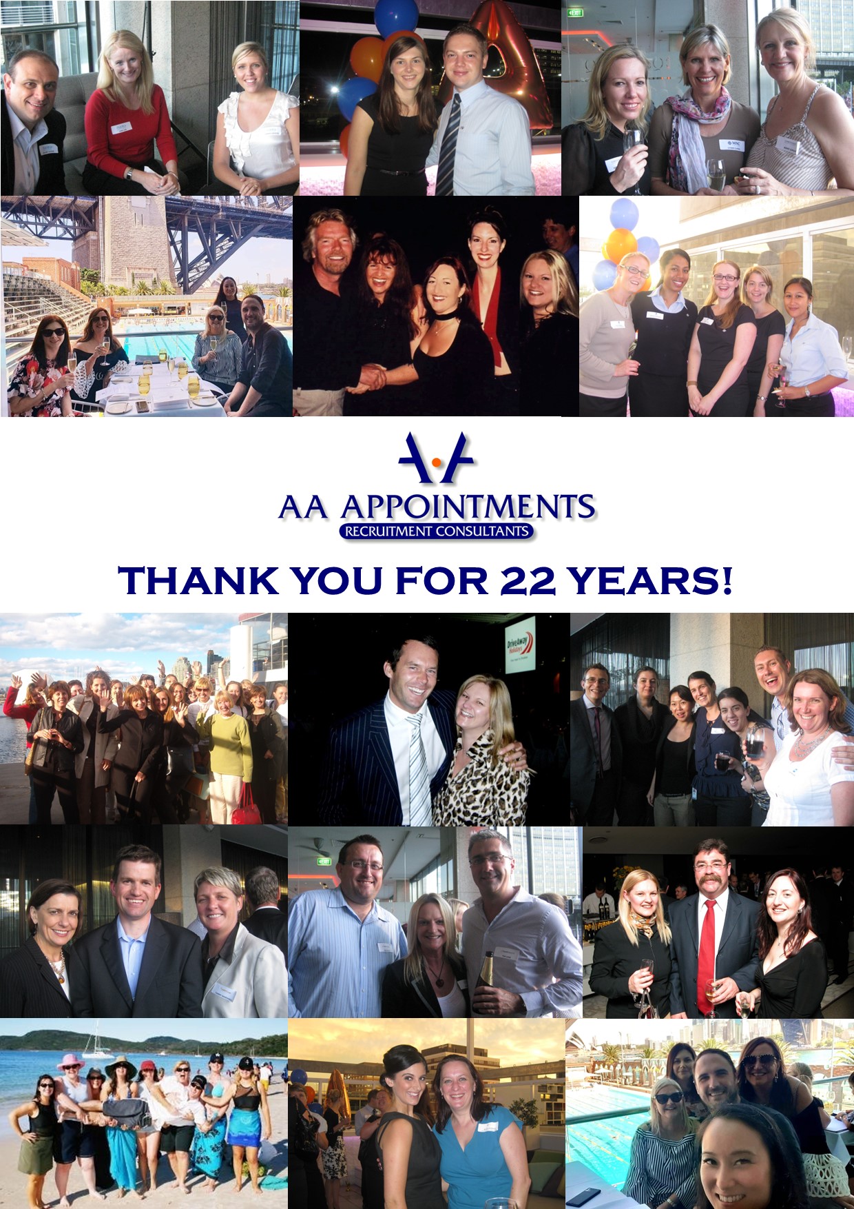AA APPOINTMENTS AUSTRALIA CELEBRATES 22 YEARS